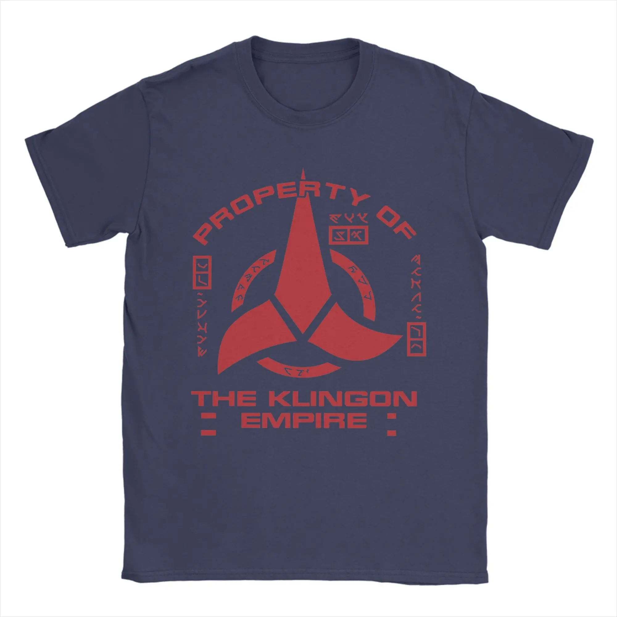 Stars Treks Discoverys Property of Klingon Empire Red Logo T-Shirt Men Fun Pure Cotton Tees Short Sleeve T Shirts 2026 Summer - view 3