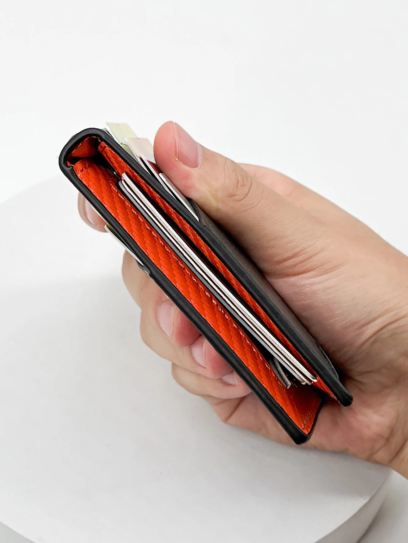 Fashion Simple Carbon Fiber Money Clip Commuter Portable Slim Mini Multifunctional Card Bag Card Wallet