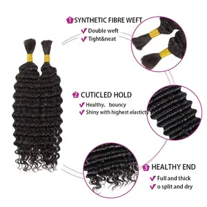 Synthetic Deep Wave Hair zu Geflecht, ohne Handlung, Micro Braid Faux, Boho -Zöpfe nasses Haar, 160 g 10 Hauptverkäufe synthetischer Gewebe - №1