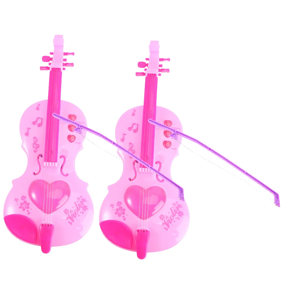 2pcs Plastic Funny Mini Violin Toy Children Music Enlightenment Plaything Violin Musical Toy children violin toy