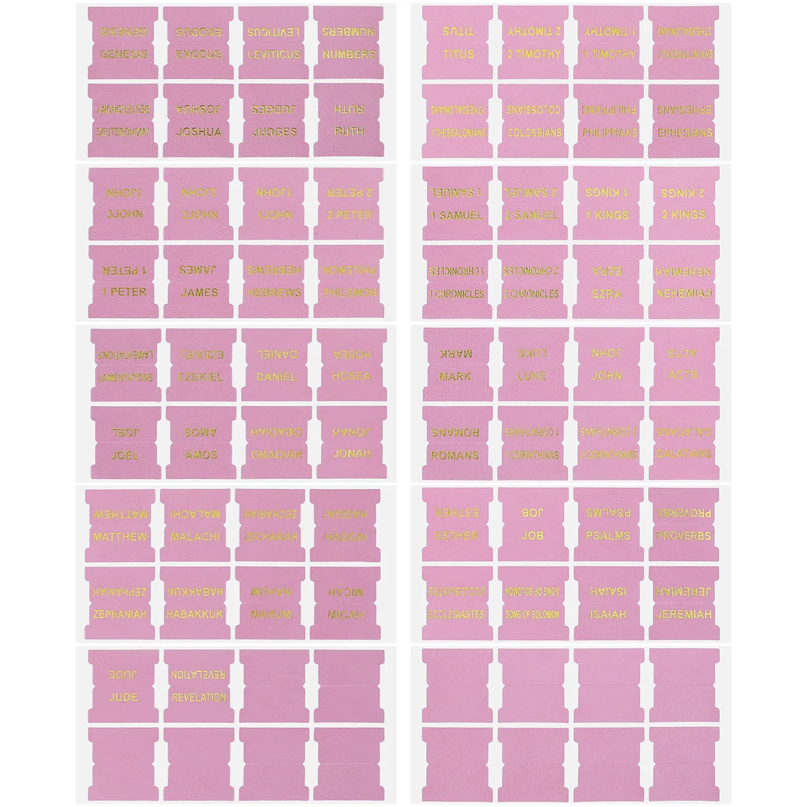 80Pcs PU Bible Tabs Scripture Index Labels Bible Study Supplies Pink for Easy Chapter Navigation Scripture Book Tabs