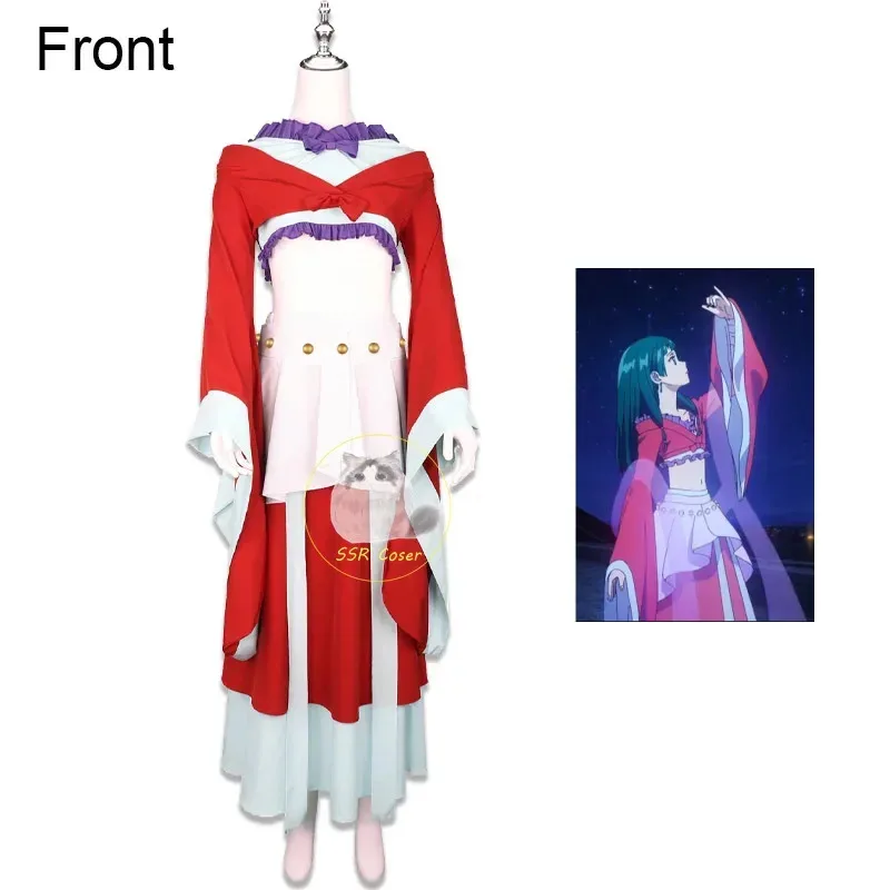Disfraz de Cosplay de Anime The Apothecary Diaries Maomao, uniforme rojo, peluca verde, vestido de baile Hanfu chino para mujeres y niñas, disfraces de falda;