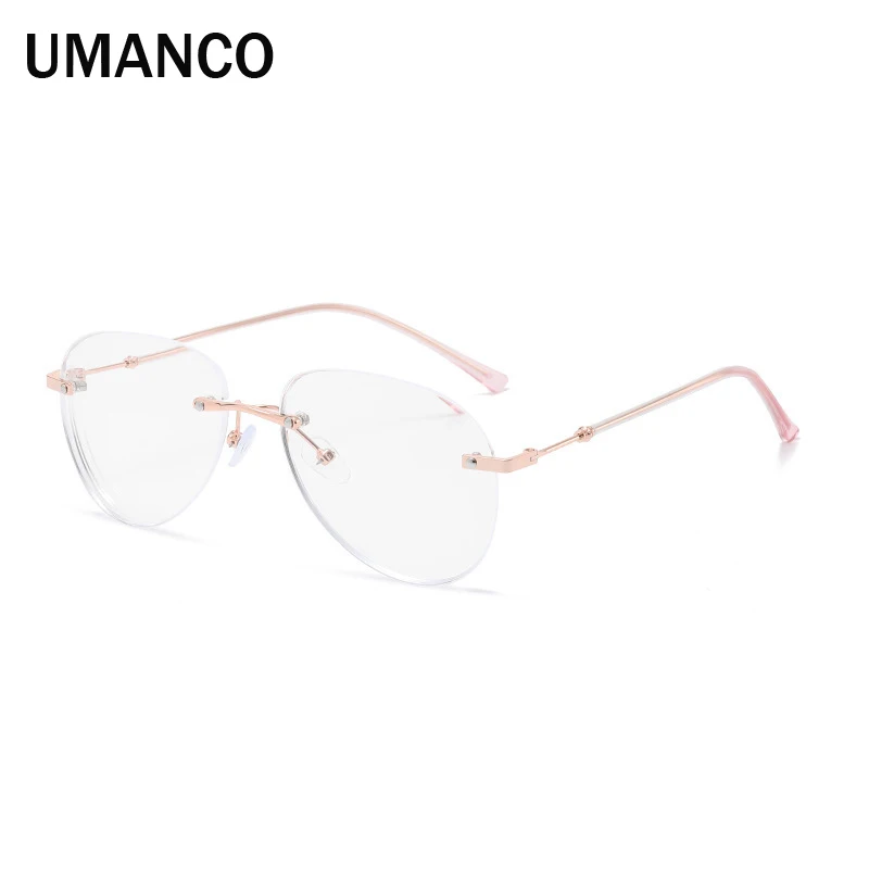 Gafas de miopía sin montura de gran tamaño para hombres y mujeres, gafas graduadas antiluz azul, terminadas, miopía, 1,0-1,5-2,0-2,5