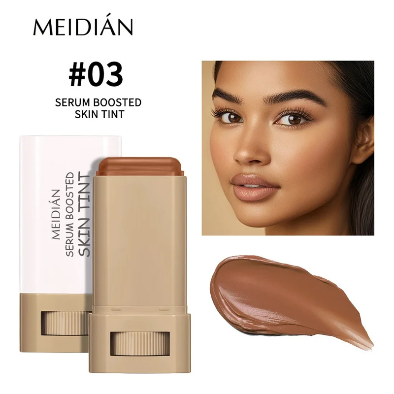 Hautfarbener Foundation-Stick in 6 Farben mit Serum-Boost, Seidiger Textur, Feuchtigkeitsspendende Abdeckung, Concealer-Basis, Gesichtskontur-Stick Make-up – Detail 8