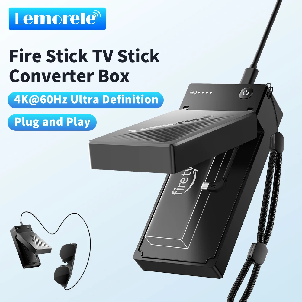 

Lemorele 4K AR Glasses Adapter for Xreal HDMI to Type-C AR Glasses Charging Converter USB-C Video Adapter with Battery TV Stick