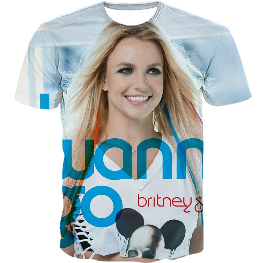 Women/men Summer Fashion 3D Britney Printing T Shirt Casual Short Sleeve Tops Tee Sports Wear Unisex Kids Summer T shirt
