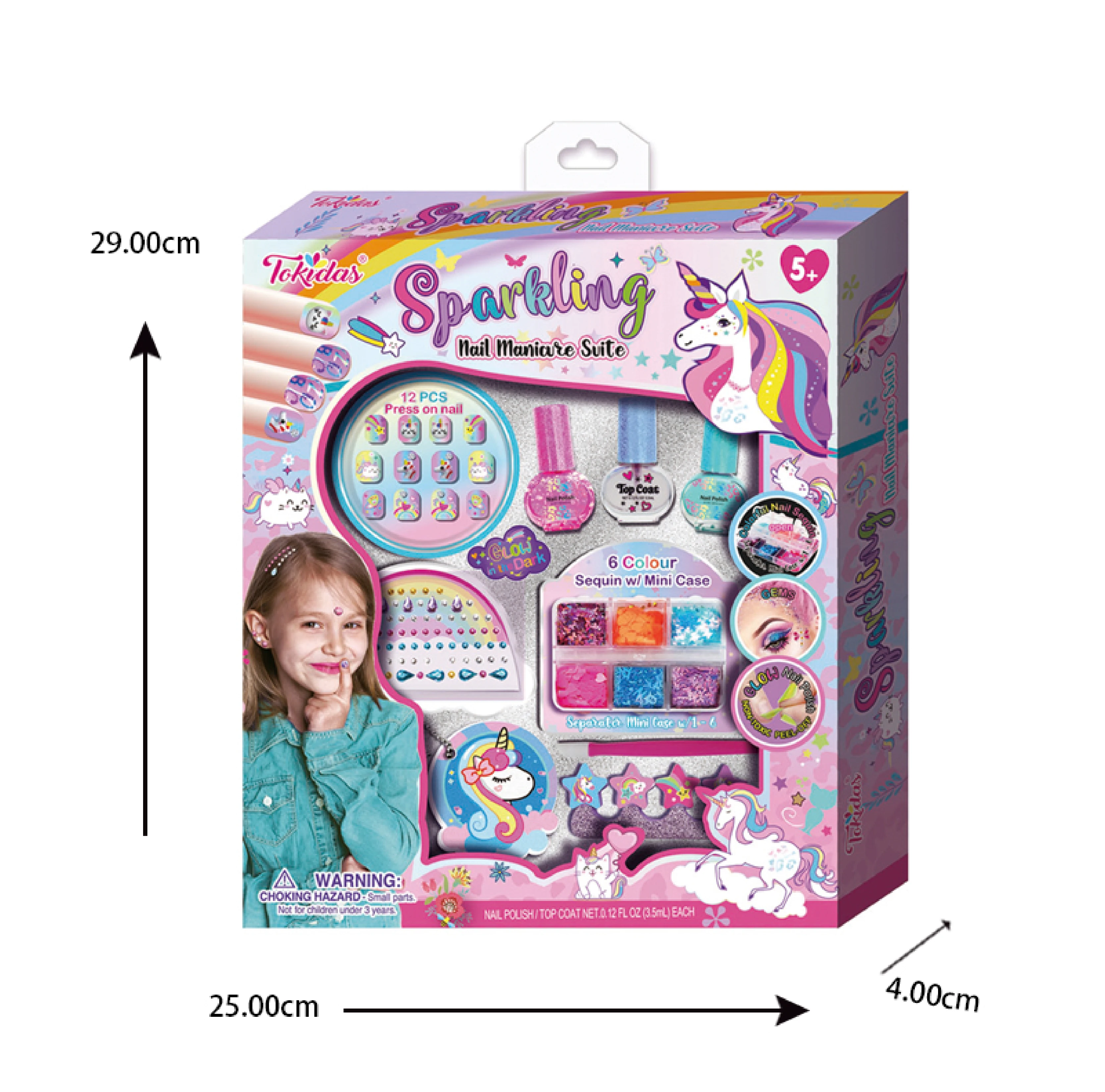 2024 Press On Nail Sticker Kids Girls Scented Nail Polish Ggift Set Kids Make Up Peel Off Press On Nail Kit DIY Set