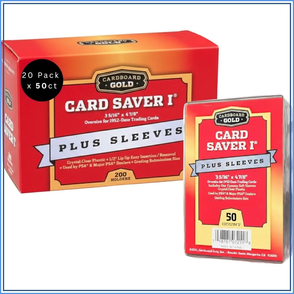 Cardboard Gold Card Saver 1 with Sleeves Semi Rigid Holders 1000 Count