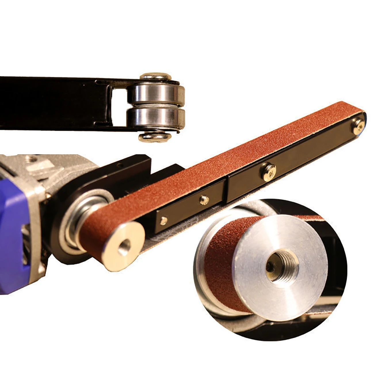 Mini Lixadeira Faça Você Mesmo Lixadeira Correia Adaptador Rebarbadora Máquina de Moagem Bandfile Cabeça para 100 mm Elétrica Angle Grinder