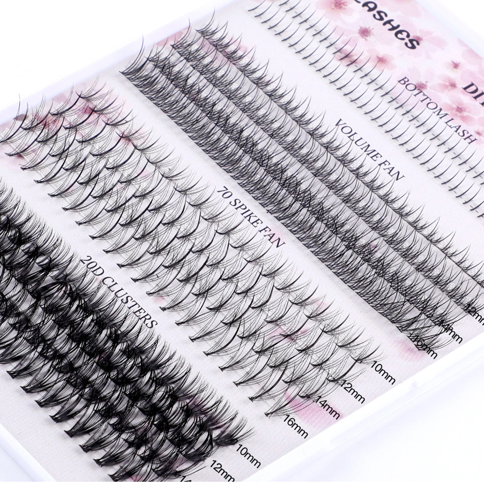 Diy Make-Up Set Gesegmenteerde Gemengde Wimperbinding En Afdichting Wimperlijm Verwijderaar Applicator Lash Clusters Wimper Extensions Complete Kit