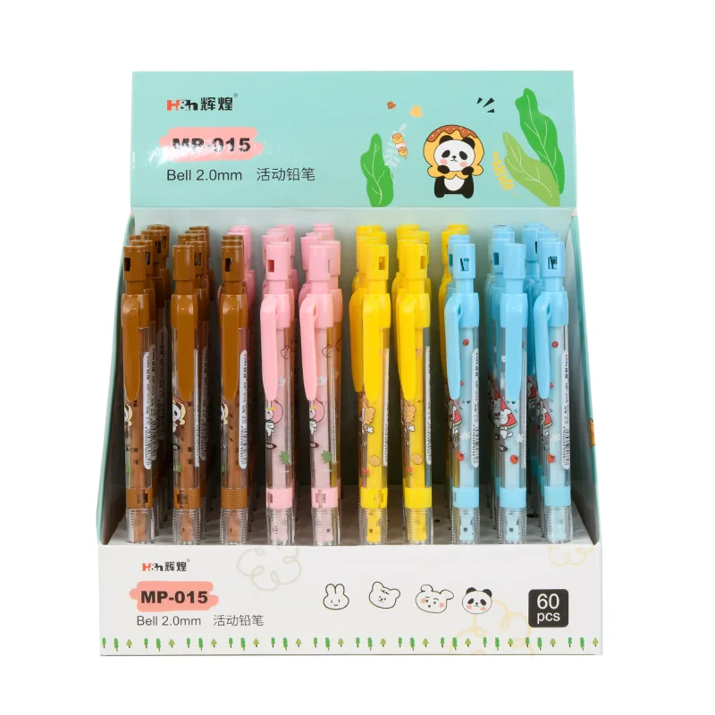 60 pcs/lot Kawaii Panda Bear Rabbit Mechanical Pencil Cute 2.0MM Drawing Writing Automatic Pen School Office Writing Supplies