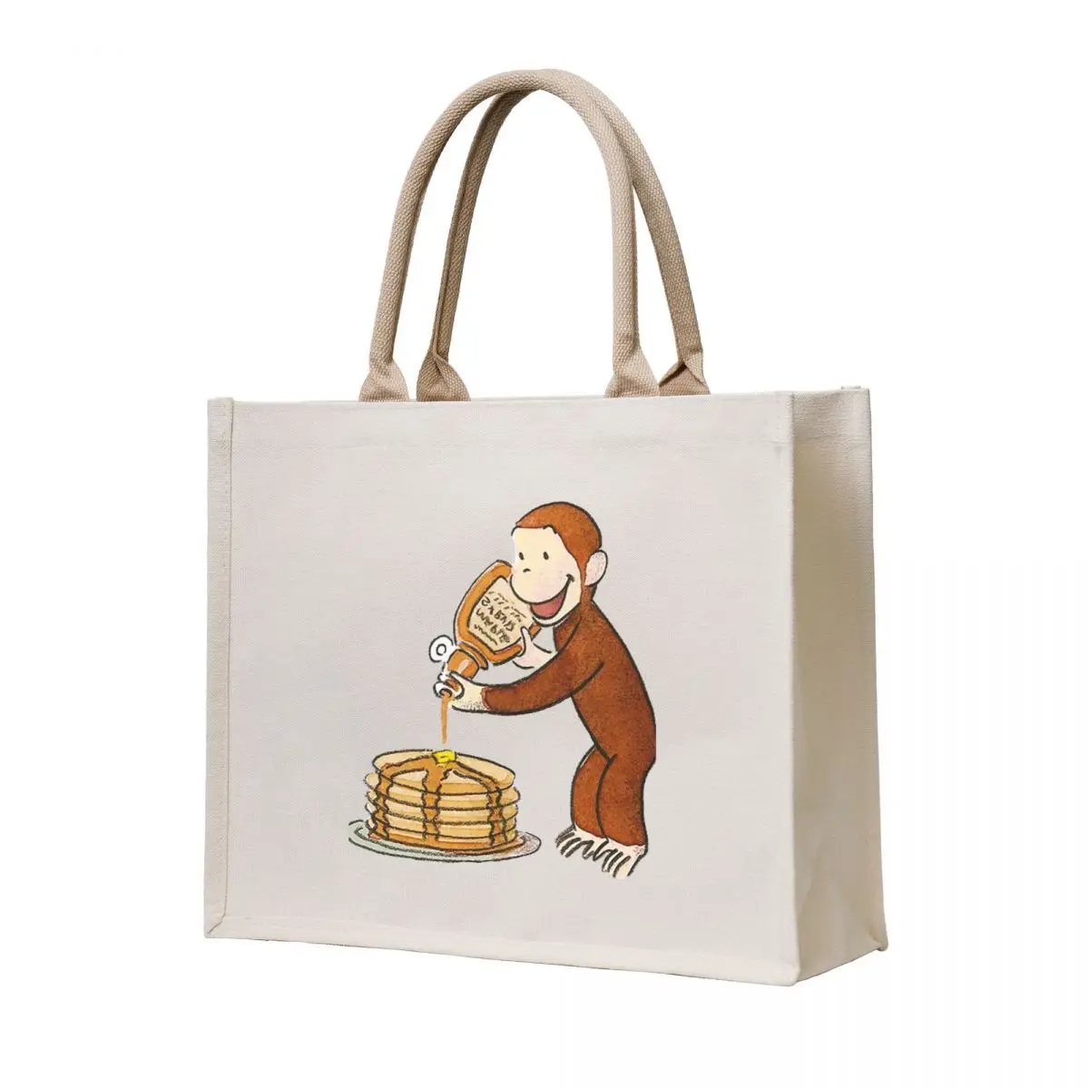 

Curious George making pancakes Tote Bag eco pack Large bags for women tote bags cloth bags
