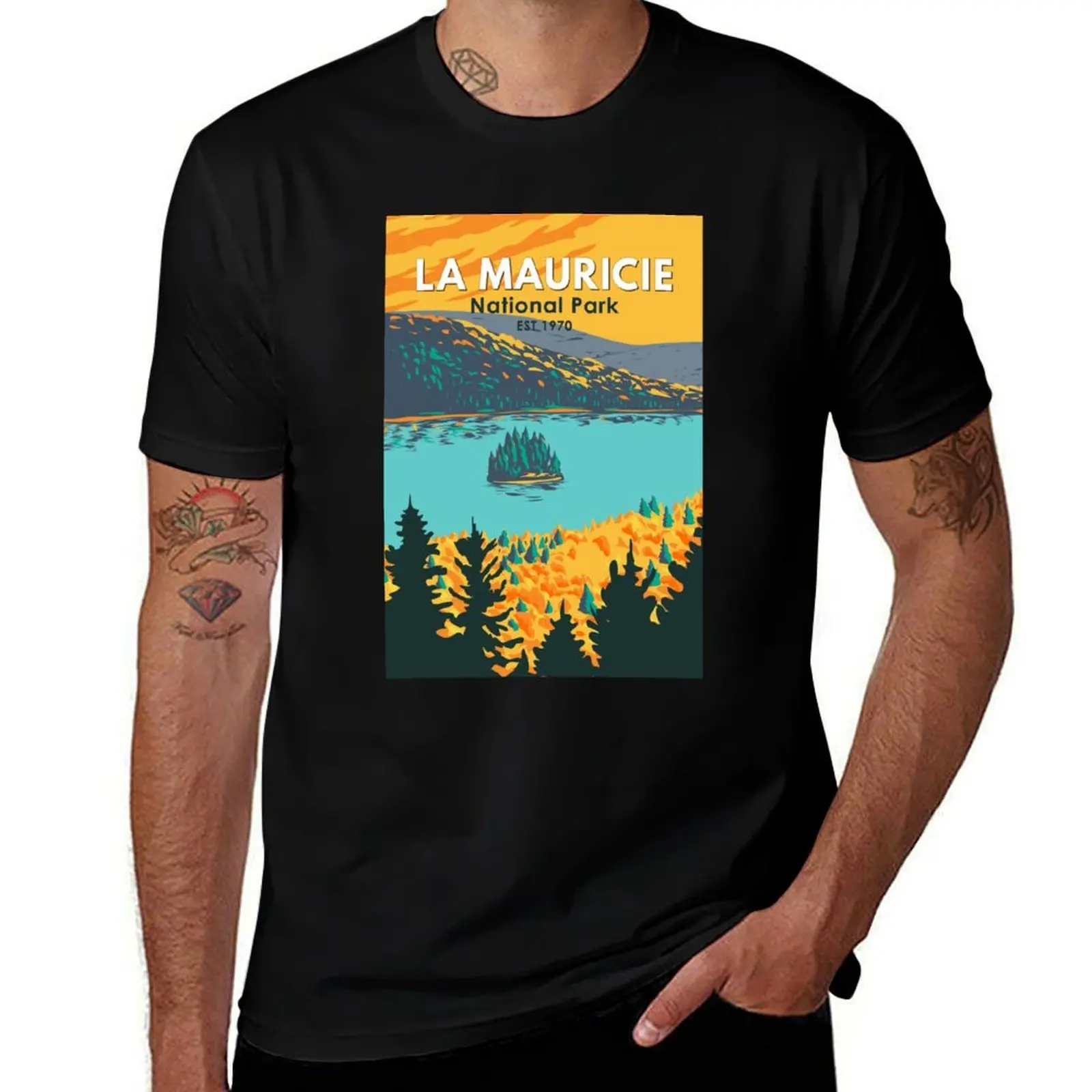 

La Mauricie National Park Travel Art Vintage T-Shirt luxury designer Louboutins quick-drying Short sleeve tee men
