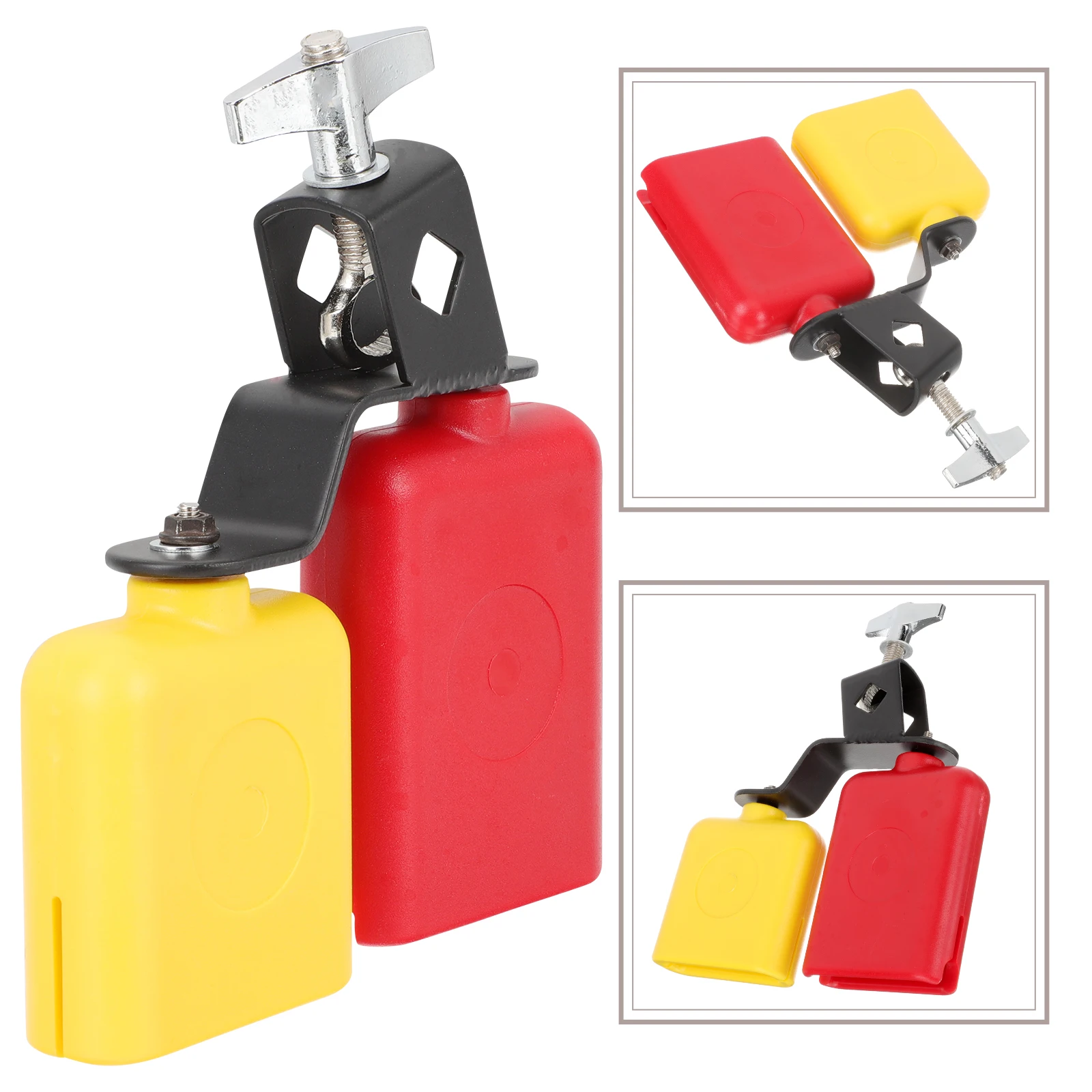 

Drum Set Cowbell Plastic Percussion Instrument Music Durable Smooth Design Clear Sound Cowbell For Drum Hand Percussion