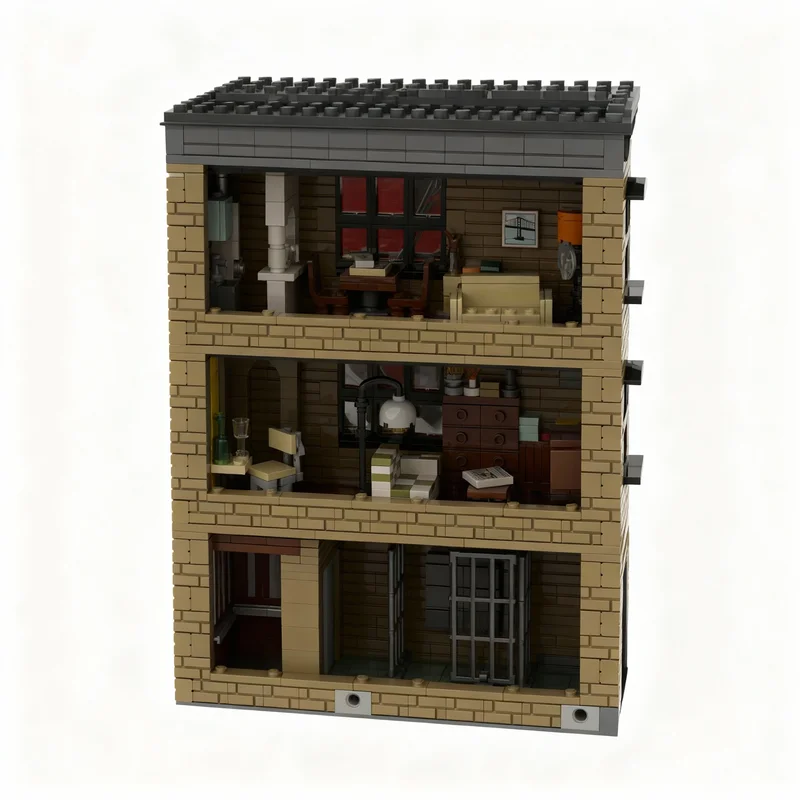 3889 elementów MOC Joker Schody Modułowa Ulica Superbohaterowie DCD Model Klocki Konstrukcyjne Zabawka Prezent na Boże Narodzenie Cegła