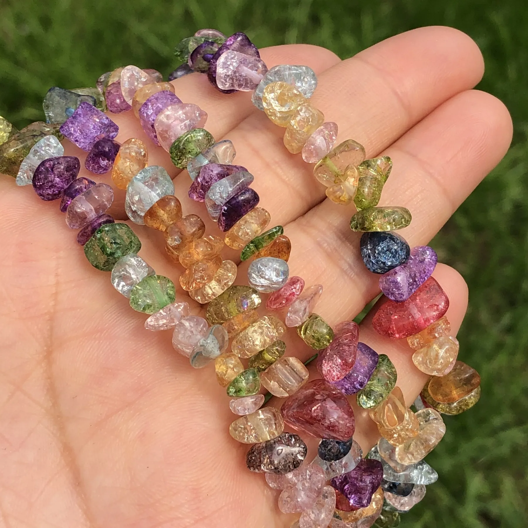 High Grade Multicolor Faux Tourmaline Irregular 9-13mm Semi-precious Stone Strand Necklace Women Fashion Jewelry 18inch B2685-1