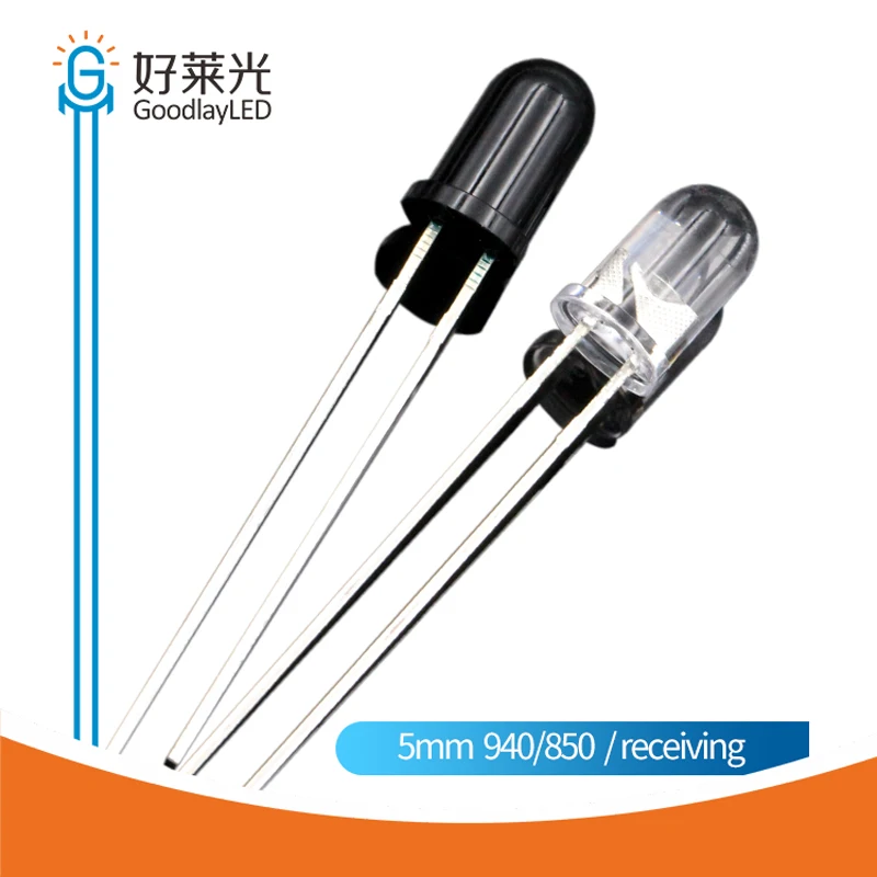 1000PCS 5MM Round 940/850 Infrared Remote Control Transmitting Inductive Receiving Tube Photosensitive LED LAMP