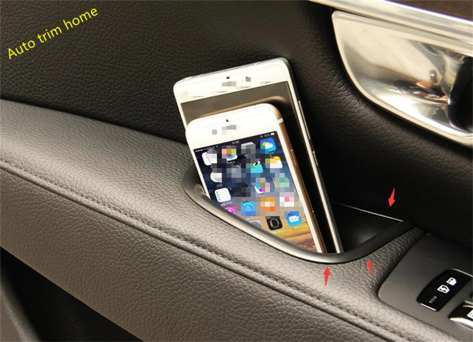 Multifunction Storage Box Phone Tray Accessory Frame Cover Trim 4 Piece For VOLVO S90 2017 2018 Plastic Auto Accessories