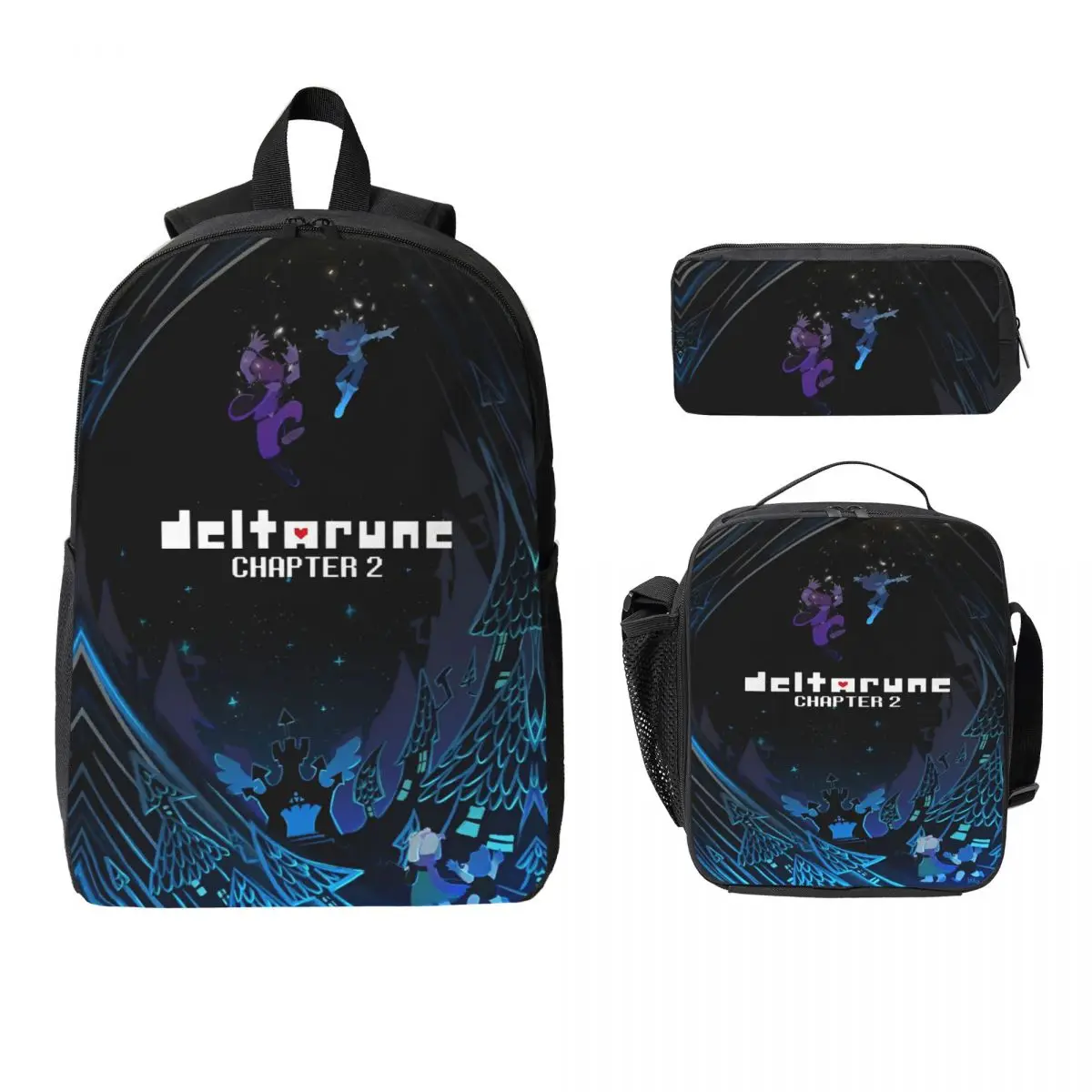 

3Pcs Deltarune Game merch Backpack Set for Children Pencil Boxes Bookbag Sets with Lunch Box For School Students Knapsack