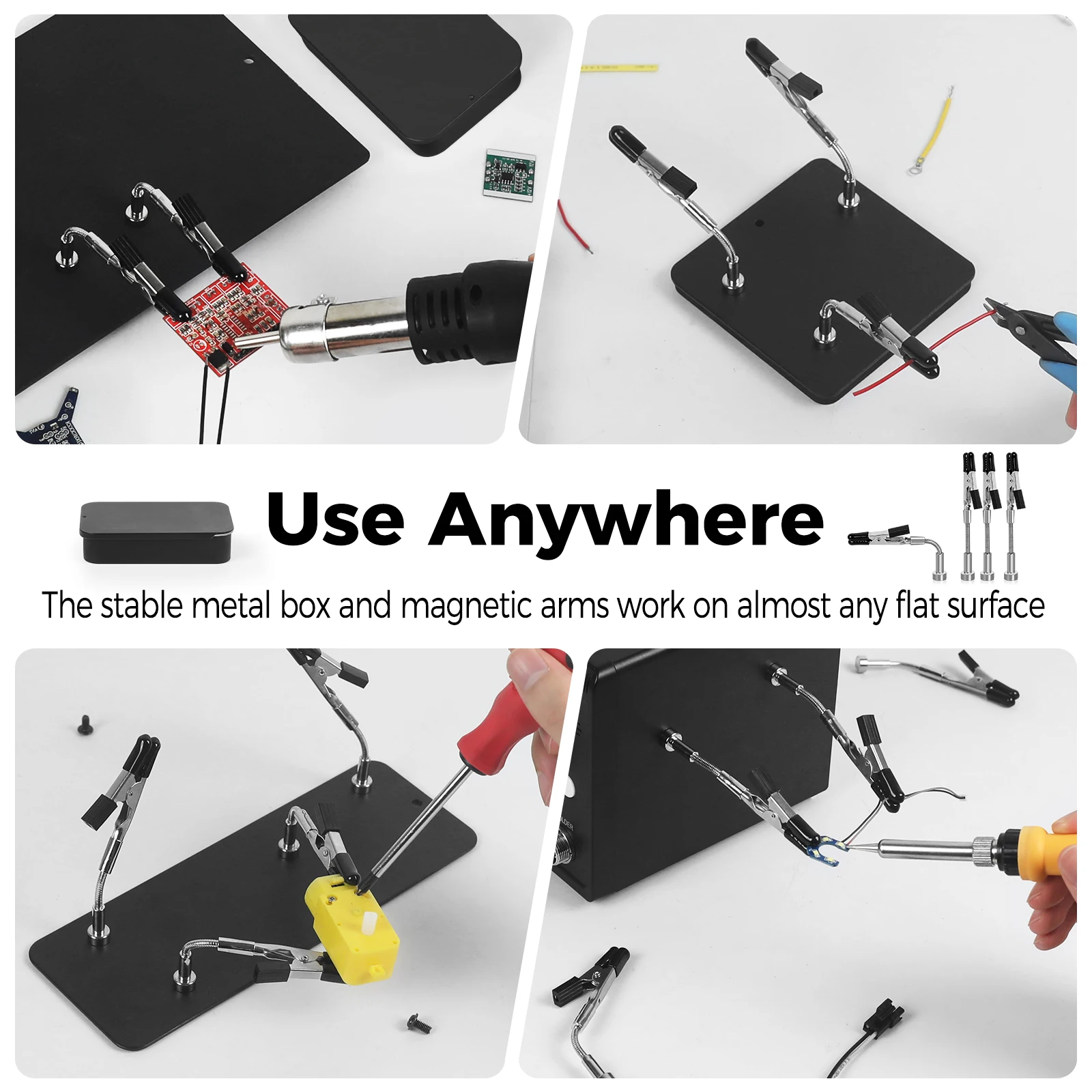Helping Hands 4 Magnetic Universal Flexible Arm Welding Assistant PCB Clamp Thir Hand Welding Repair Tools