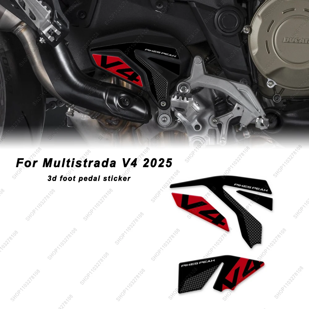 

For Multistrada V4 V4 RS 2025 Limited Edition Motorcycle 3D Resin Sticker kit Foot Pedal Protector New Decorative Decal