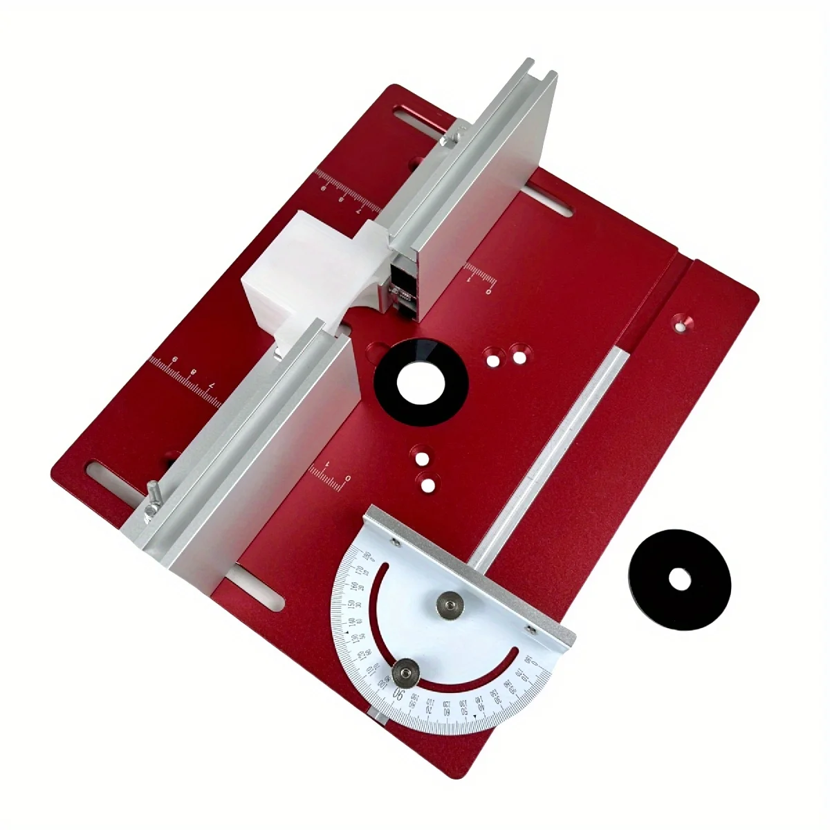 

Aluminium Router Table Insert Plate, Woodworking Benches Router Flip Plate W/ Miter Gauge Guide Aluminium Fence Sliding Brackets