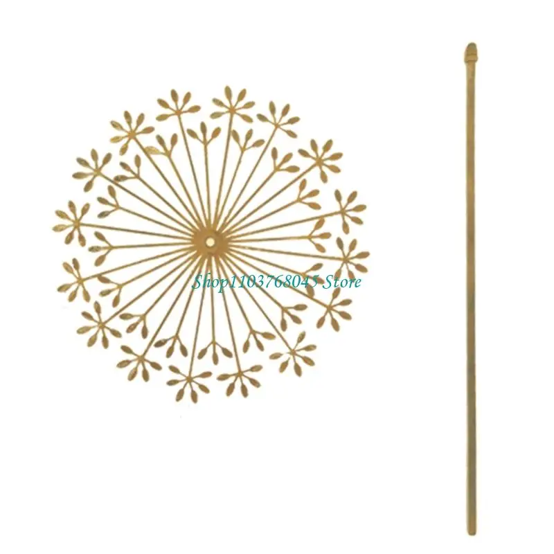 

R53F Iron Dandelions Plant Stake Heavy Duty Garden Decorative Stake Weather Resistant Simple Landscape Art Decors For Patios