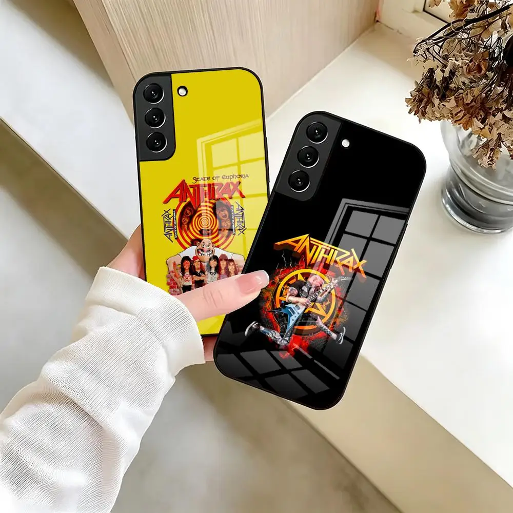 Чехол для телефона с изображением группы Heavy Metal A-Anthrax для Samsung S26 S25 S24 S23 S22 Ultra Plus Fe A57 A37 A17 A27 5G, стеклянная накладка