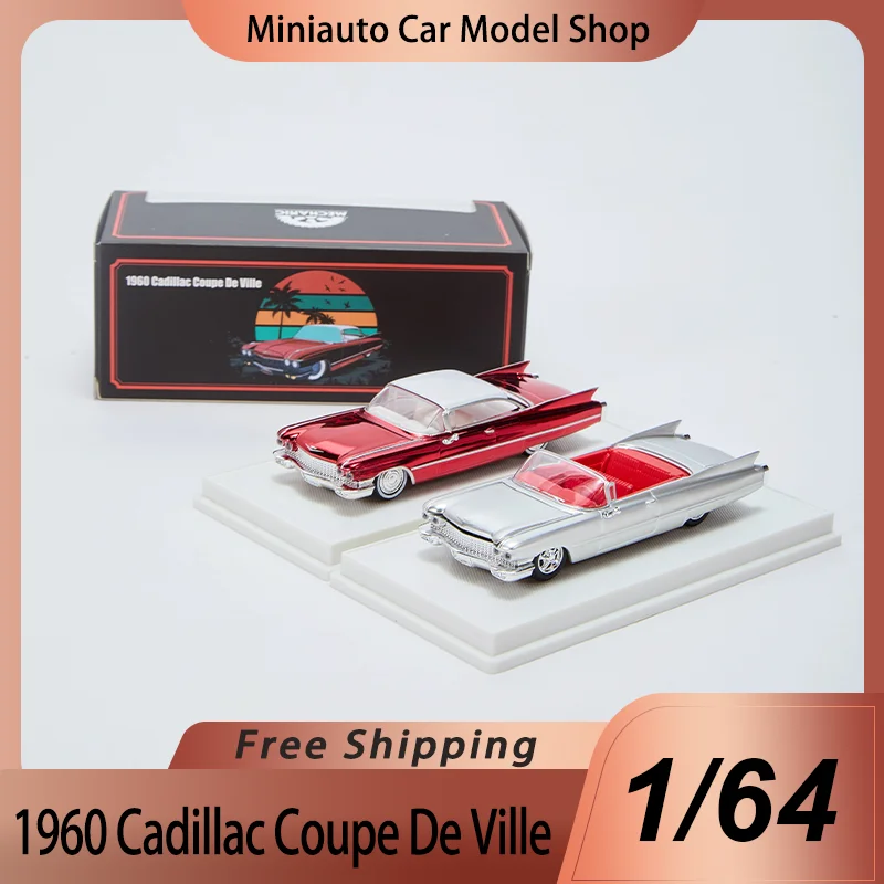 

New In Stock Mechanic 1:64 Cadillac Coupe De Ville 1960 Alloy Car Model Limited Edition Miniature Diecast Cadillac Ornaments Toy