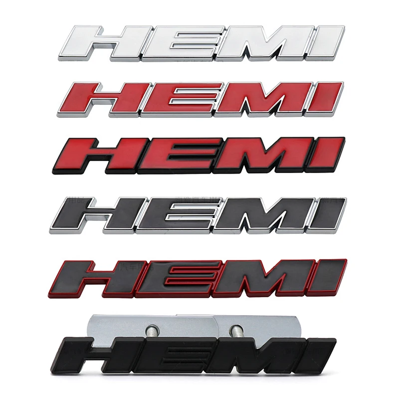 Metal 3D Hemi Car Stickers Grill Emblem Badge Rear Trunk Decal For Charger SRT SXT Durango Caliber Journey Caravan Ram Viper