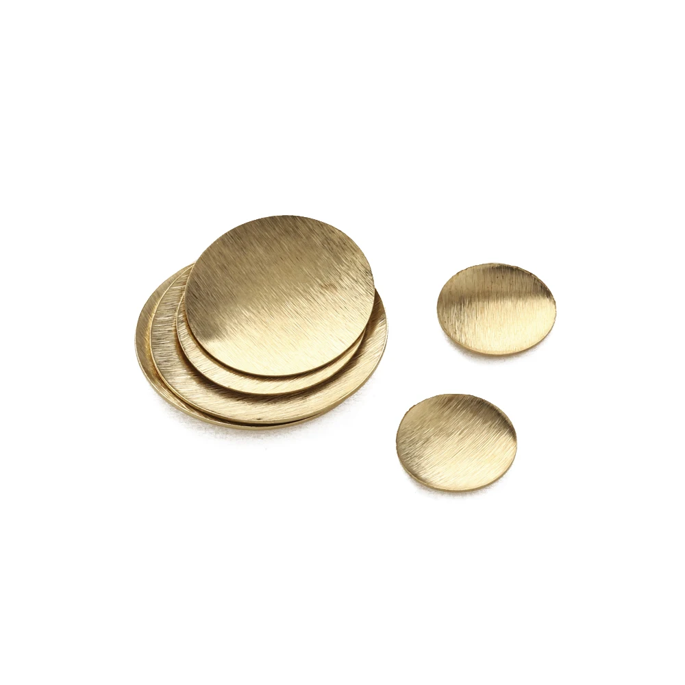 Raw Brushed Rodada Convex Dome Discos Pingente Encantos para Diy Hammered Jóias Stud Brinco Pulseira Colar Fazendo Descobertas