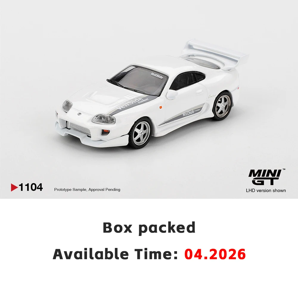 Prevendita MINIGT 1/64 Diecast Model Toyota Supra VeilSide Combat VV Bianco Blister Packaging Modello ad alte prestazioni