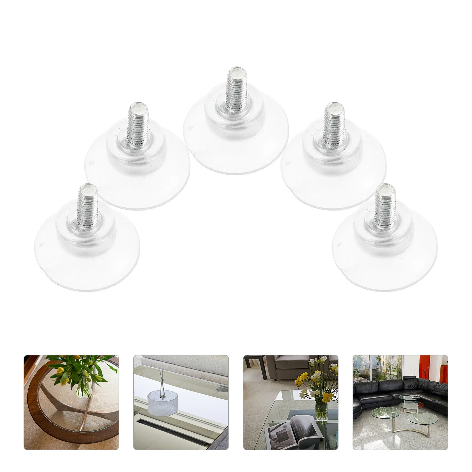 

10pcs Glass Anti-slip Mat Tabletop Bumper Suction Cups Clear Spacer for Transparent Outdoor Indoor Furniture Leg Tips Strong