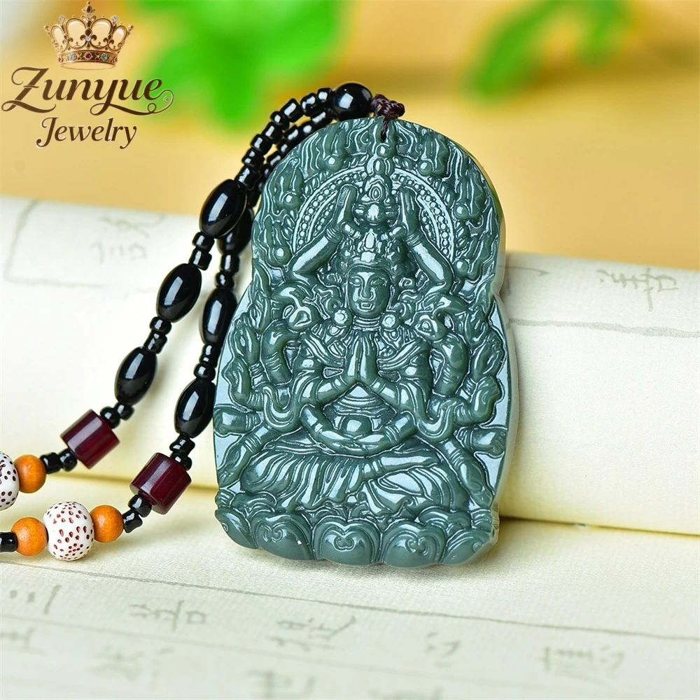 

Натуральный нефрит Хэтянь, зеленый нефрит, подвеска из нефрита Гуаньинь, роскошное качество, ювелирные изделия, модные украшения, изысканные подвески, подарок