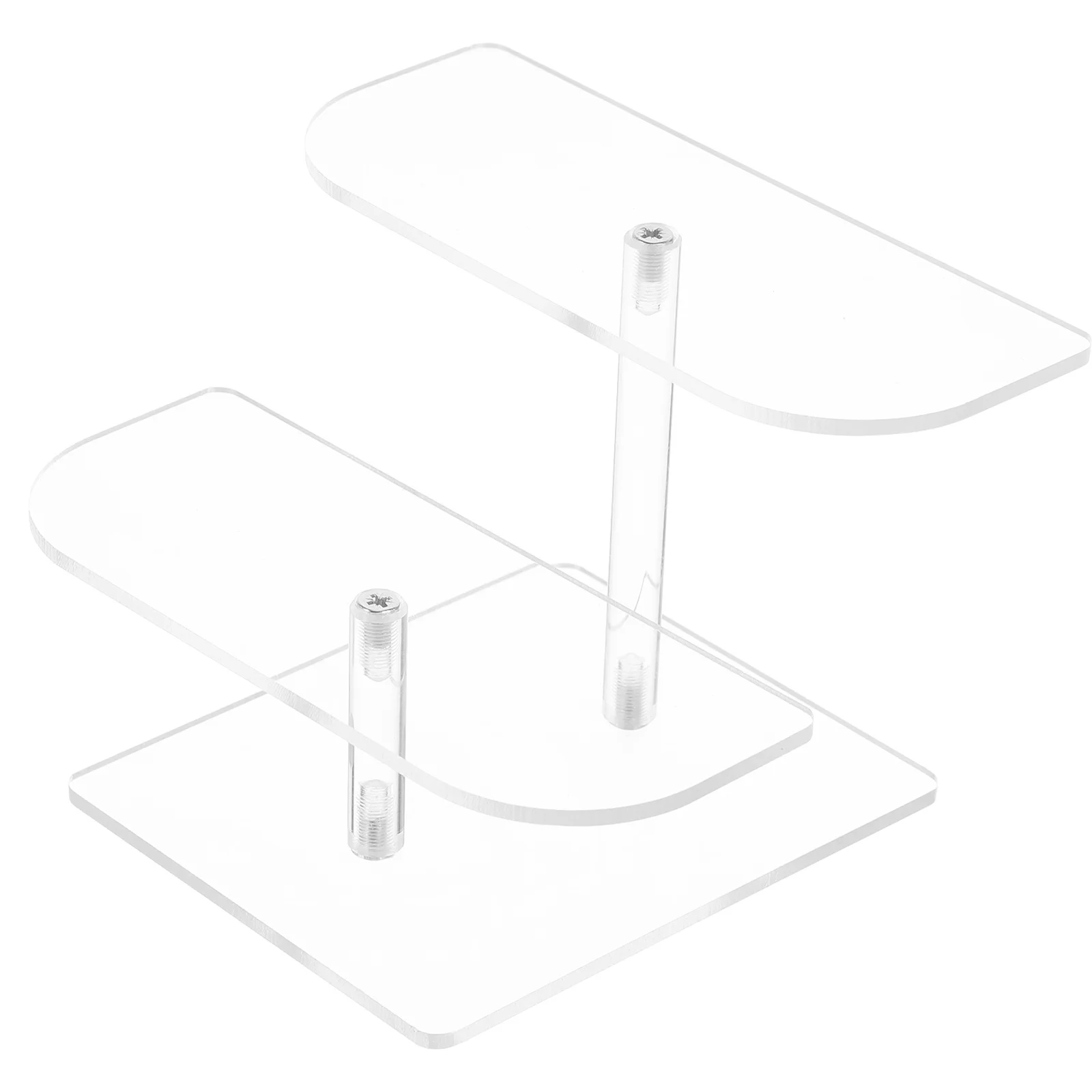 

Multi-Layer Acrylic Display Stand 2-Tier Clear Riser for Action Figures Jewelry Desktop Collection Organizer Storage Shelf