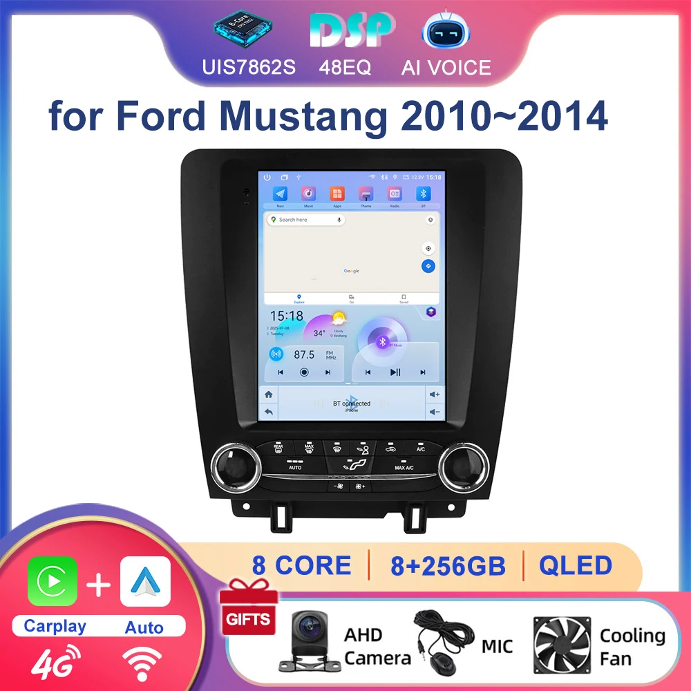 9.7'' Android GPS Navigation 4G DSP Stereo FM RDS Radio Split Screen USB Car Multimedia Player for Ford Mustang 2010~2014