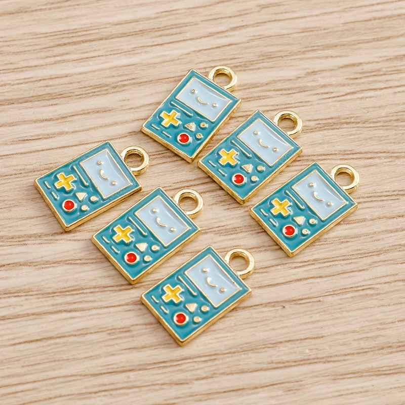 Tusember 10 Stück süße Emaille Gamepad Charms Spielkonsole Anhänger Diy Erkenntnisse Kawaii Schlüsselanhänger Armbänder Ohrringe für Kinder – Detail 3