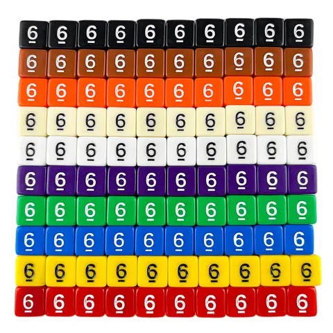 10pcs Digital D6 Dice Opaque Polyhedral Dice for Board Game Role Playing Games