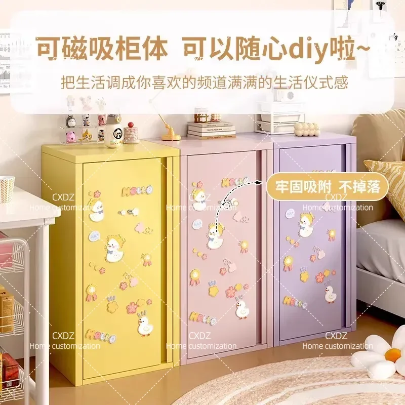 Iron Storage Cabinet Single Door Floor to Ceiling Sideboard for Dining Room Living Room Balcony Metal Cupboard Organizer