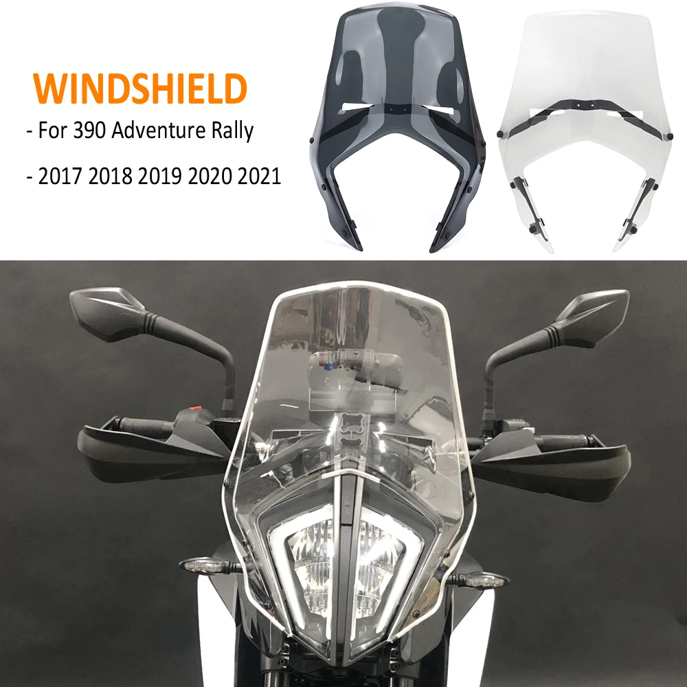 

Motorcycle Front Screen Double Bubble Acrylic Rally Windshield Windscreen Wind Deflector Visor Viser For 390 ADV Adventure Rally