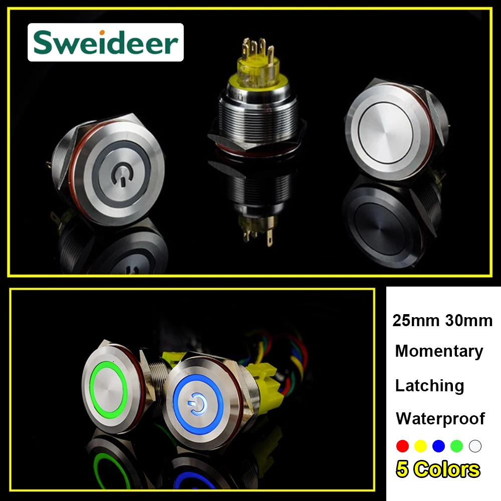 botao-metalico-com-luz-A-prova-d'agua-25mm-30mm-interruptor-de-energia-led-momentaneo-com-trava-para-carro-computador-motor-12v-24v