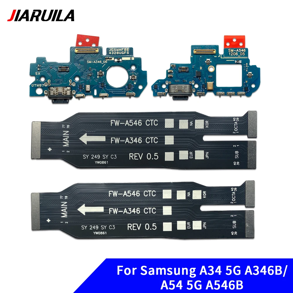 10Pcs USB Charging Port Dock Charger Plug Connector Board Main Motherboard Flex For Samsung A24 4G A245F A35 A346B A54 5G