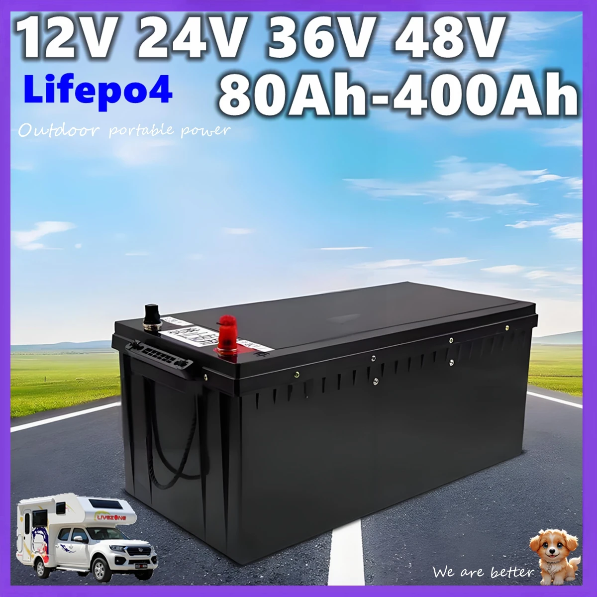 

JK 12V 24V 36V 48V 80Ah 100Ah 150Ah200Ah 400Ah Lifepo4 battery inside BMS for Camping inverter trolling motor boat,EV RV+Charger