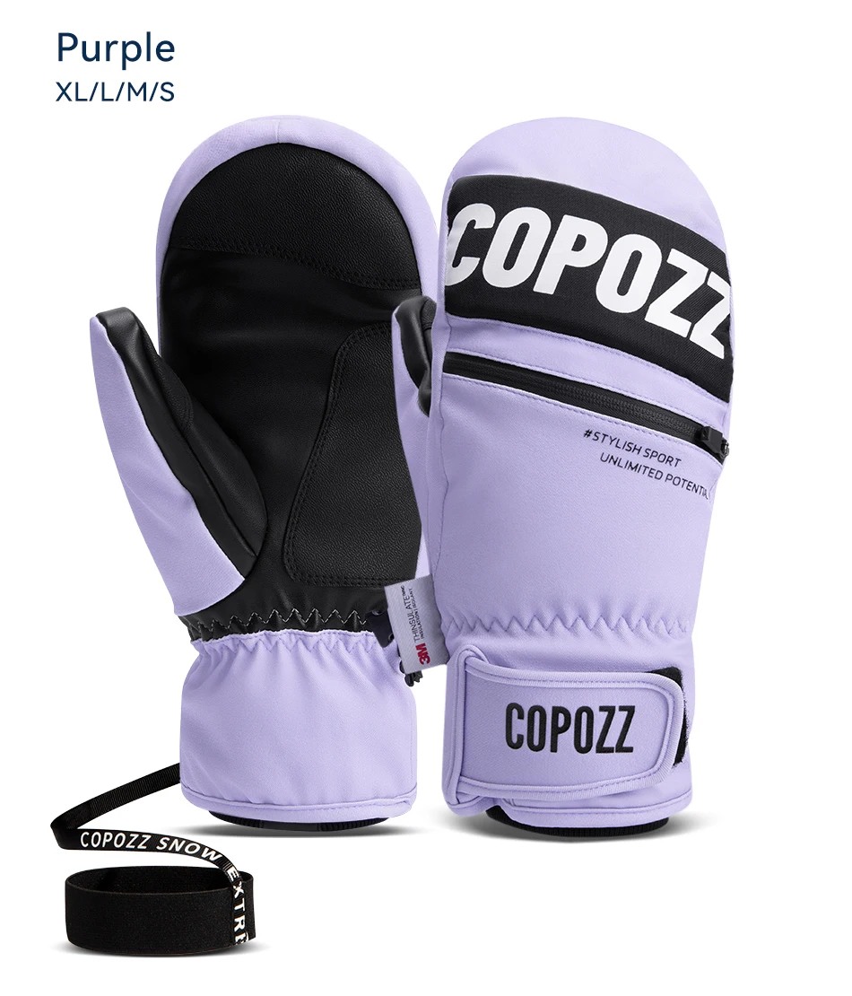 COPOZZ Verbesserte Verdickte Skihandschuhe Winter Herren Damen 3M Thinsulate Thermische Snowboardhandschuhe Wasserdichte Warme Fäustlinge Skihandschuhe – Detail 13