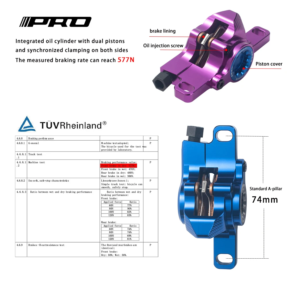 IIIPRO MTB Bike Hydraulic Brake Caliper Disc Brake Full CNC Lightweight Direct-mount brake caliper