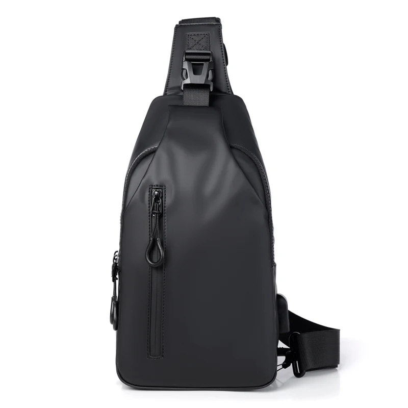 1 Men's Large Capacity Usb Charging Multifunctional Chest Bag Fashion Simple Commuter Lightweight Shoulder Crossbody Bag