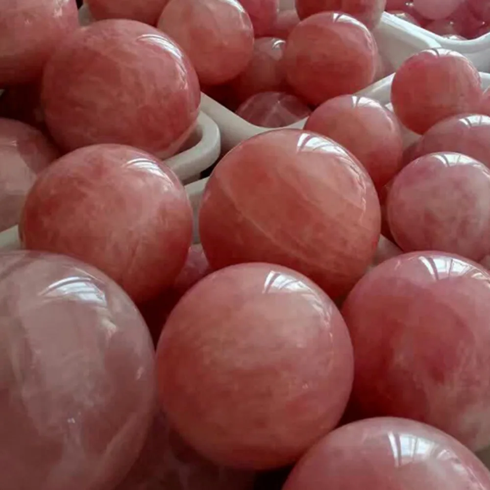 Wholesale Natural Carved Crystal Sphere Ball Healing Gemstone Balls Crystal Crafts Polished Rose Quartz Ball for Decoration