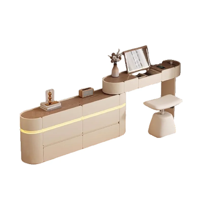 Scrivania da toeletta elegante nordica con design di stoccaggio Meticolosa scrivania da toeletta squisita Mobili classici alla moda Coiffeuse De Chambre