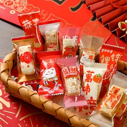 100Pcs 4x9cm 2026 Chinese New Year Packaging Bags Baking Snowflake Crisp Machine Sealing Candy Gift Bag