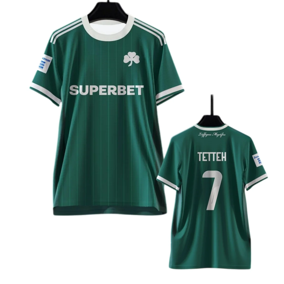 Neue Saison Panathinaikos 3D-Druck Fußballtrikot Herren Atmungsaktives Schnelltrocknendes Kurzarm-T-Shirt Familien-Partnerlook